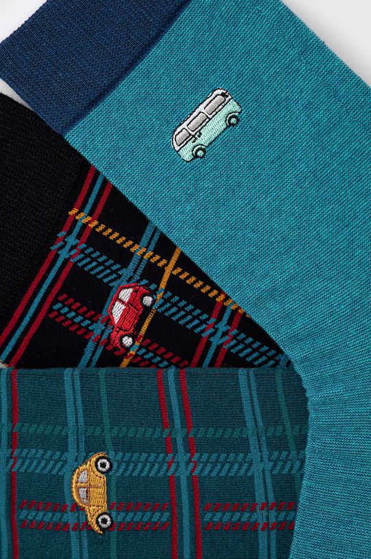 Skarpetki męskie z haftowanym symbolem samochodu (3-pack) multicolor