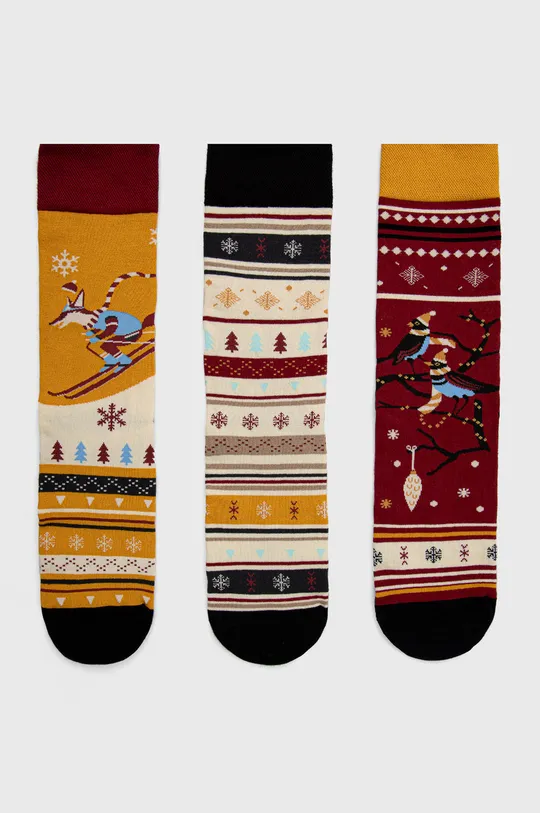 multicolor Skarpetki męski z kolekcji Deer Santa (3-pack) Męski