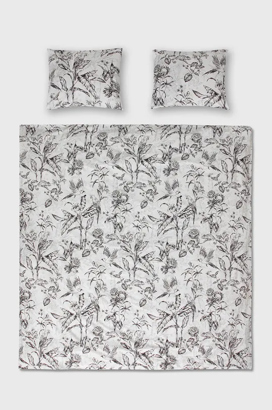 biały Komplet pościeli bawełnianej wzorzysty 200 x 200 cm biały Unisex