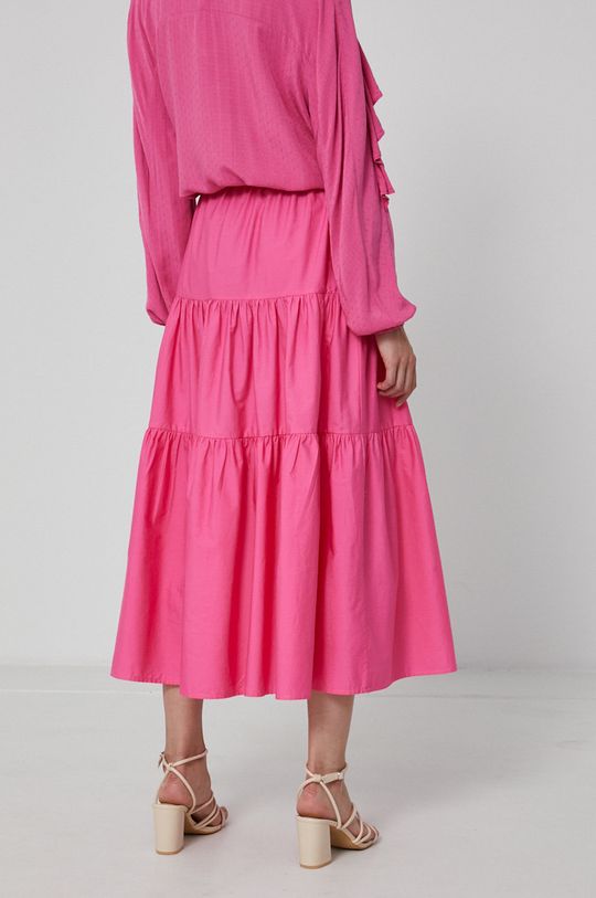 Spódnica damska z bawełną z recyklingu różowa <p>100 % Bawełna ( w tym 50% bawełna z recyklinku)</p>