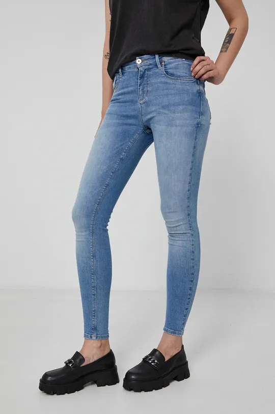 niebieski Jeansy damskie skinny niebieskie Damski