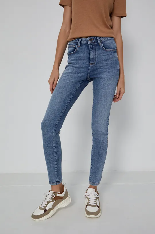 niebieski Jeansy damskie skinny niebieskie Damski