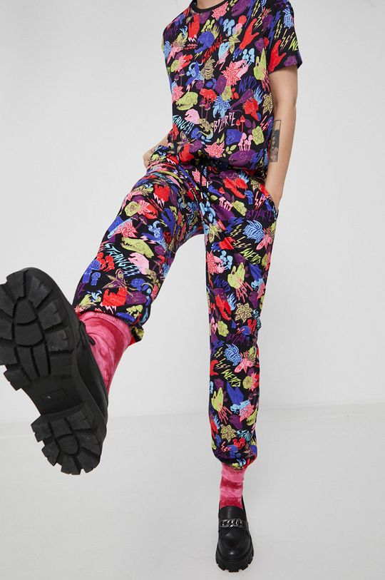 multicolor Spodnie dresowe damskie wzorzyste Damski