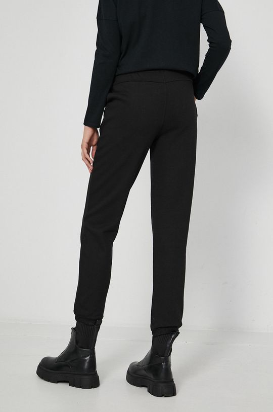 Spodnie dresowe damskie gładkie czarne 60 % Bawełna, 40 % Poliester