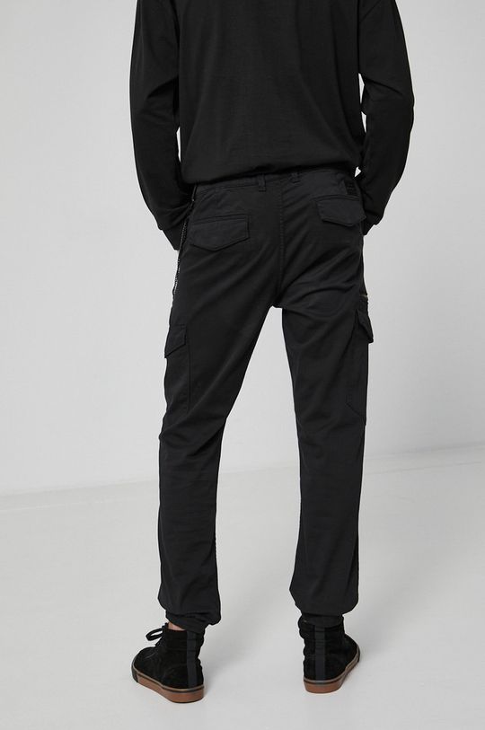 Spodnie męskie gładkie czarne Podszewka: 100 % Bawełna, Materiał zasadniczy: 98 % Bawełna, 2 % Elastan