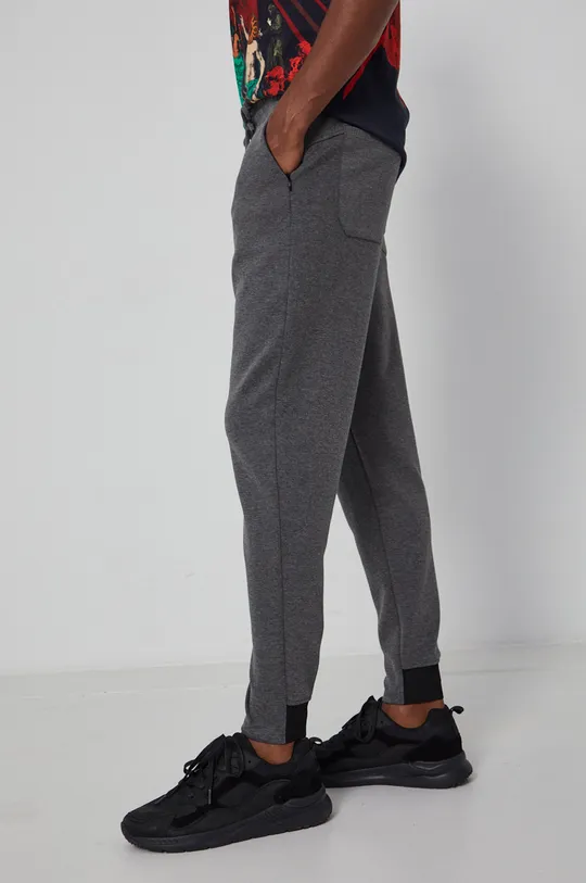 szary Spodnie dresowe męskie z bawełny organicznej szare Męski