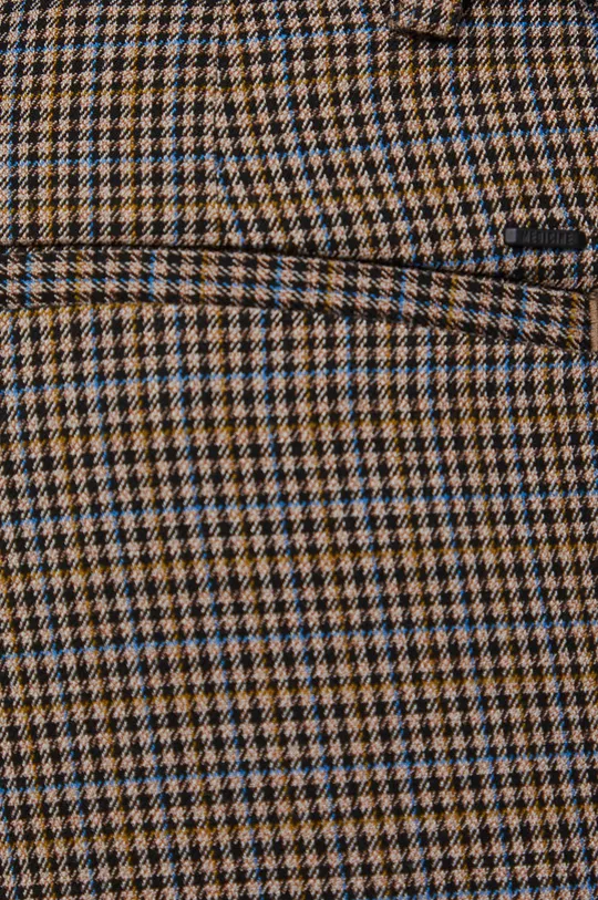 Spodnie męskie z tkaniny w kratę beżowe Męski