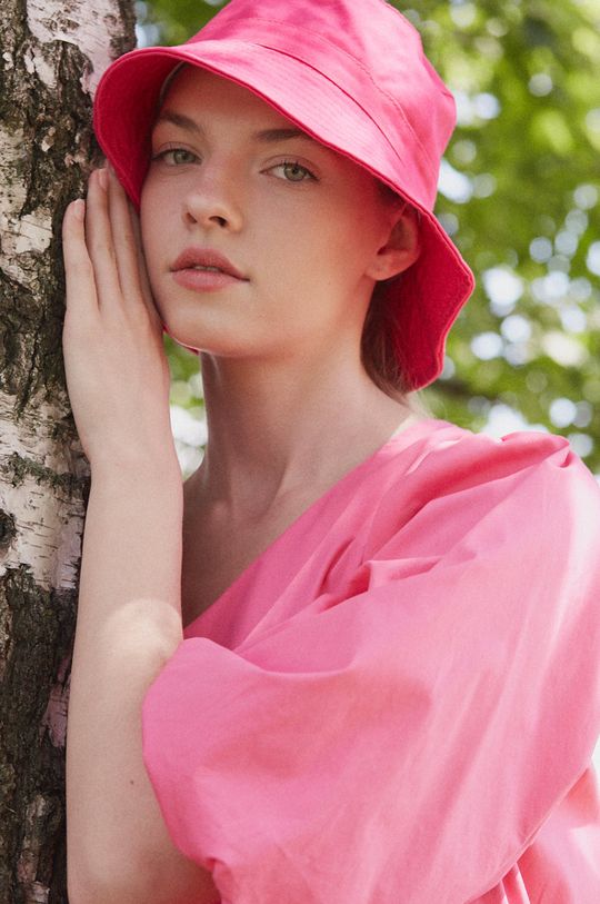 Sukienka damska z bawełny z recyklingu różowa różowy