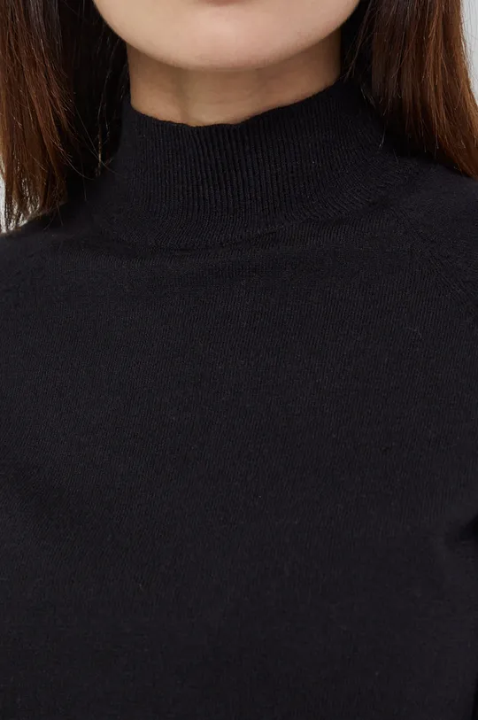 czarny Sweter damski z krótkim rękawem czarny