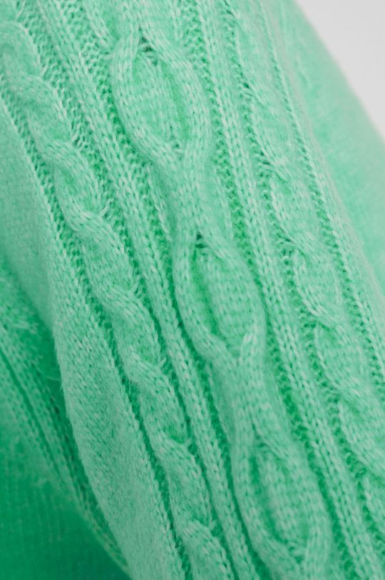Sweter z domieszką wełny damski zielony