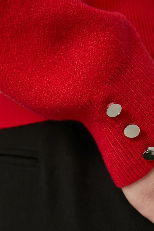 Sweter damski z półgolfem czerwony