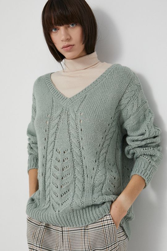 Sweter z gładkiej dzianiny damski Damski