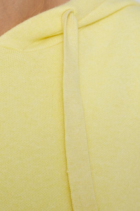 Sweter damski z gładkiej dzianiny żółty Damski