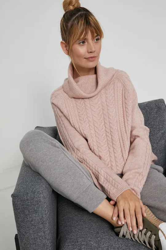 roza Medicine - Pulover s dodatkom vune Comfort Zone Ženski