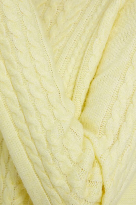 Sweter z domieszką wełny damski żółty