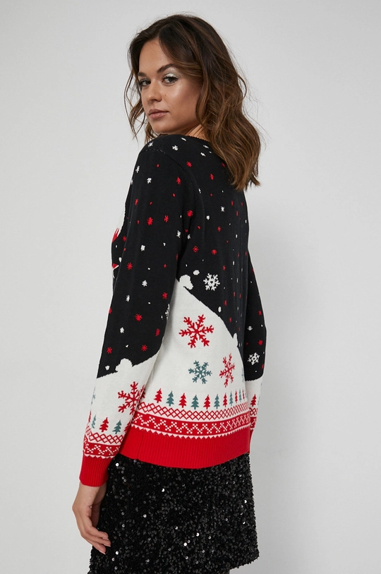 Sweter damski z kolekcji Deer Santa czarny 60 % Bawełna, 40 % Akryl