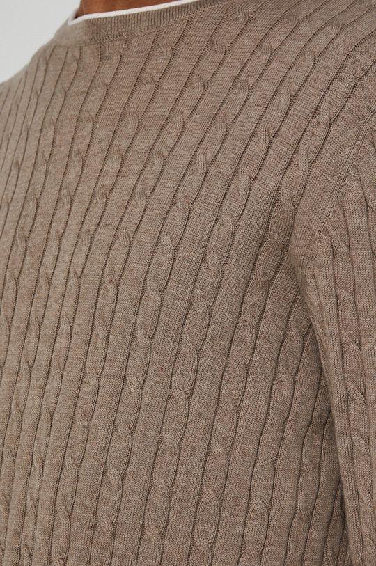 Sweter bawełniany męski beżowy