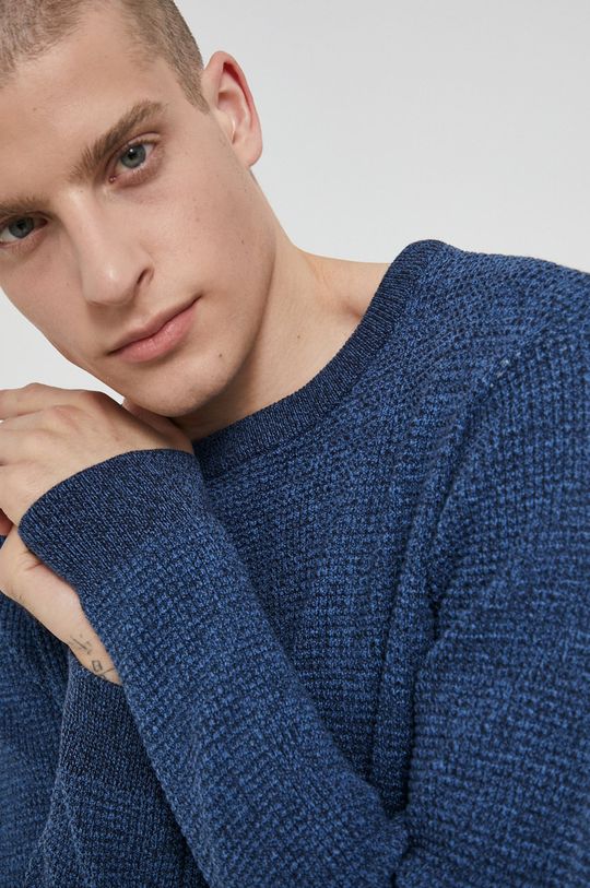 Sweter męski z bawełny organicznej niebieski Męski