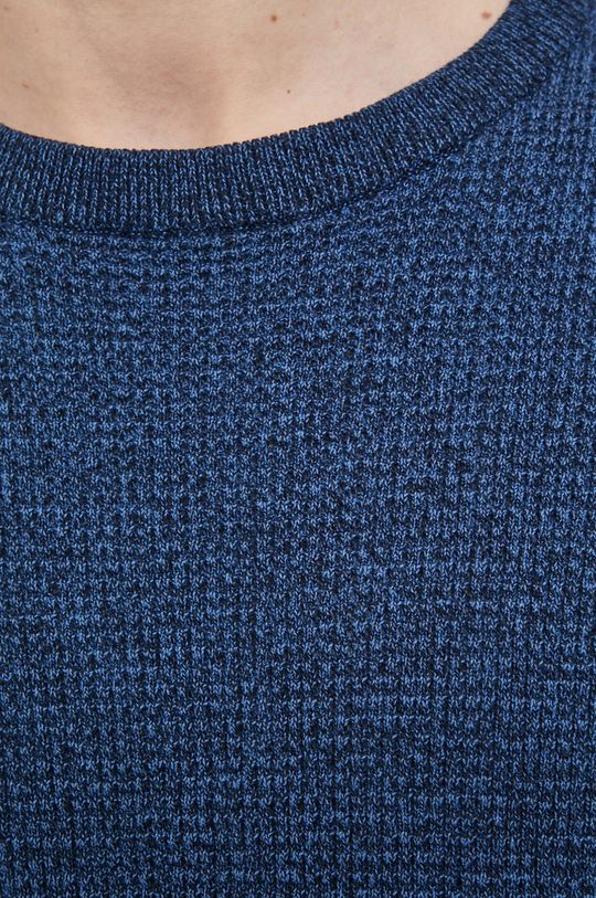 Sweter męski z bawełny organicznej niebieski
