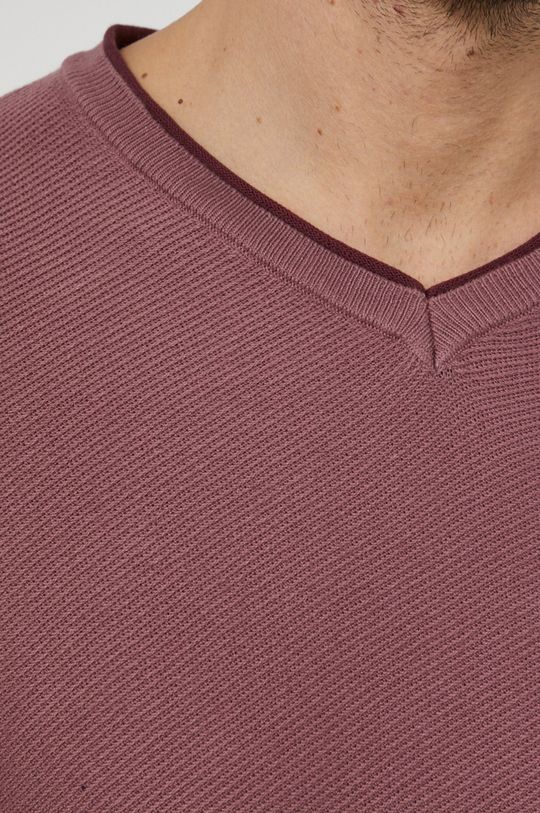 Sweter bawełniany męski purpurowy
