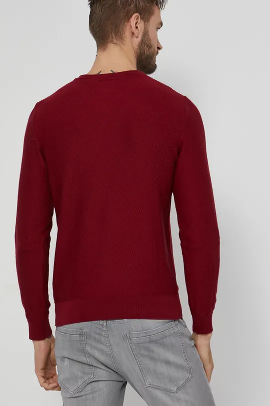 Sweter bawełniany męski bordowy 100 % Bawełna