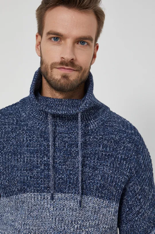 modrá Bavlnený sveter pánsky Essential