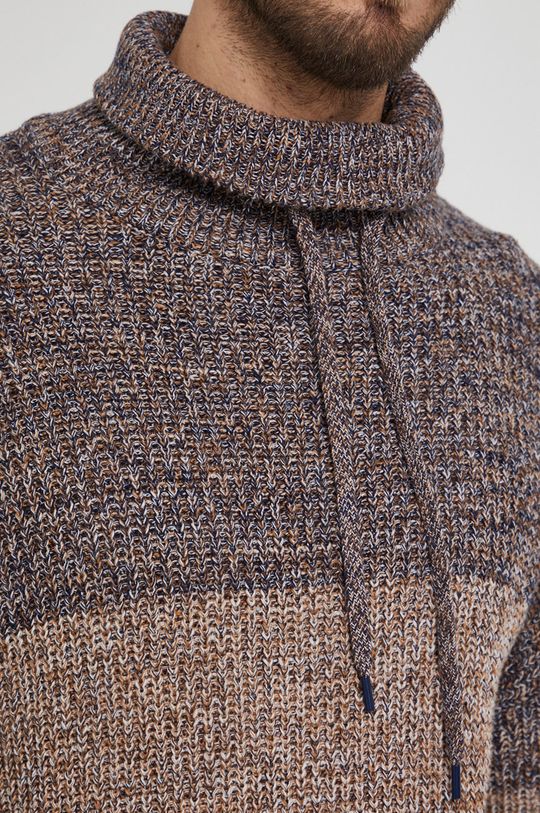 Sweter bawełniany męski brązowy