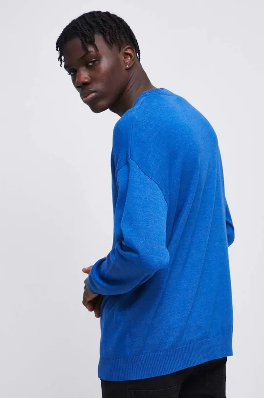 Sweter męski wzorzysty kolor niebieski 60 % Bawełna, 40 % Akryl