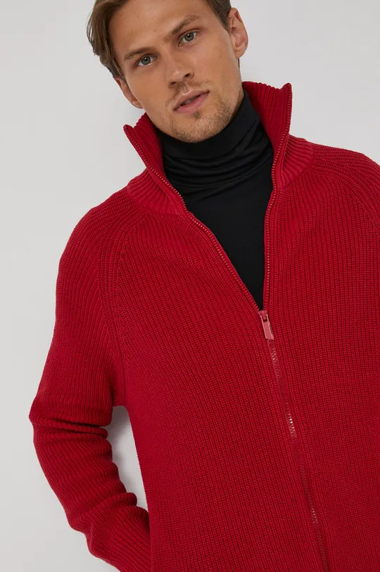 Sweter bawełniany męski czerwony Męski
