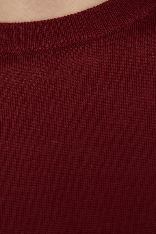 Sweter wełniany męski gładki bordowy