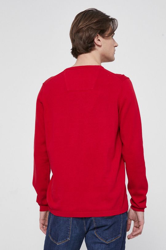 Sweter bawełniany męski gładki czerwony 100 % Bawełna