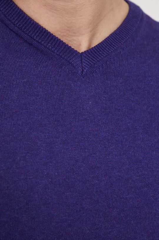 Sweter bawełniany męski gładki fioletowy Męski