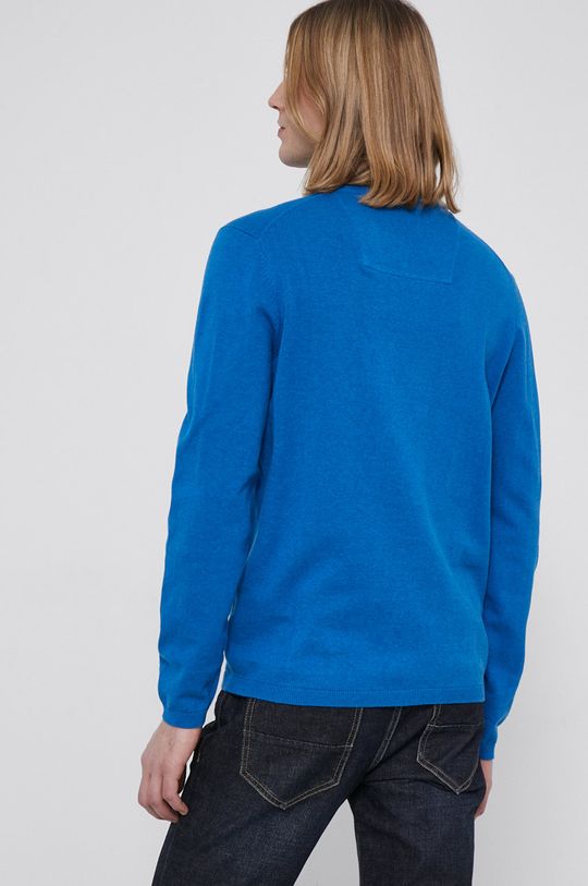 Sweter bawełniany męski gładki niebieski 100 % Bawełna