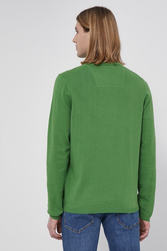 Sweter bawełniany męski gładki zielony 100 % Bawełna