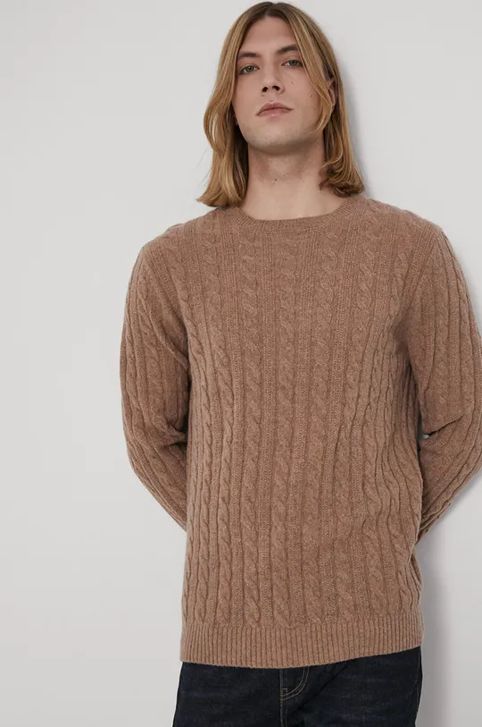 hnedá Medicine - Vlnený sveter Basic