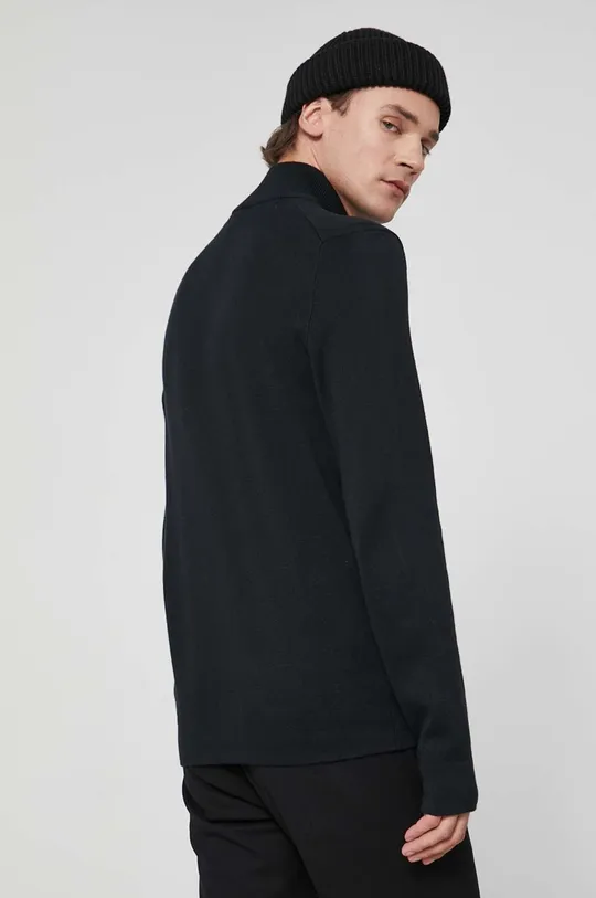 Sweter bawełniany z półgolfem męski czarny 100 % Bawełna
