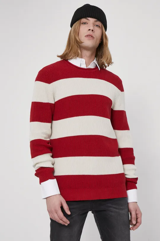 czerwony Medicine - Sweter bawełniany Preppy Męski