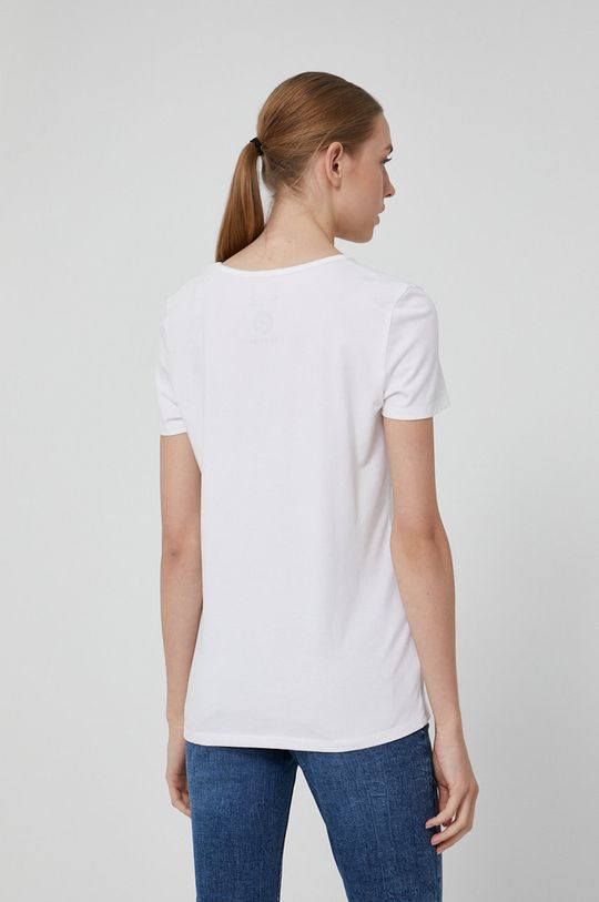T-shirt damski z bawełny organicznej biały <p>95 % Bawełna organiczna, 5 % Elastan</p>