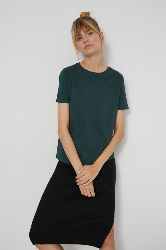 cyraneczka T-shirt z bawełny organicznej damski zielony Damski