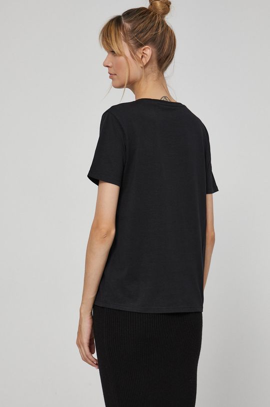 T-shirt z bawełny organicznej damski czarny <p>100 % Bawełna organiczna </p>