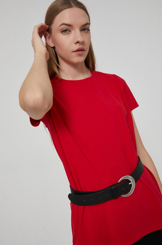 czerwony T-shirt damski gładki czerwony Damski