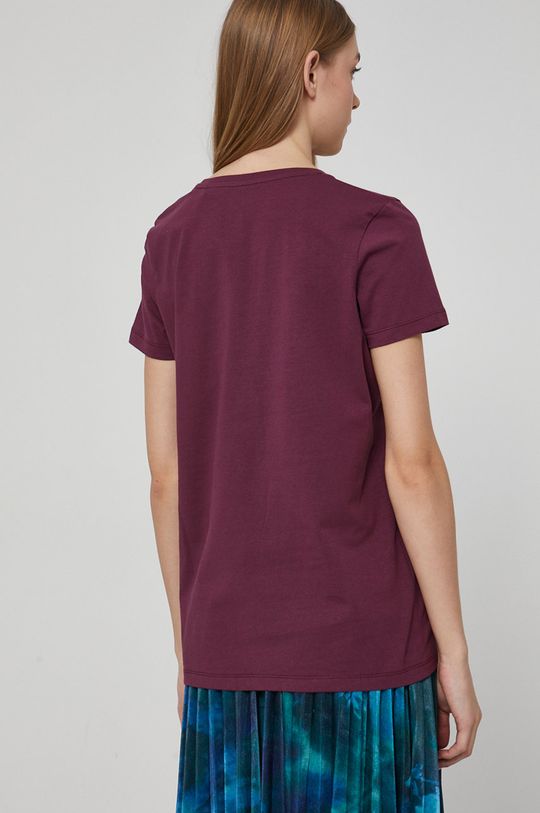 T-shirt damski gładki fioletowy 96 % Bawełna, 4 % Elastan