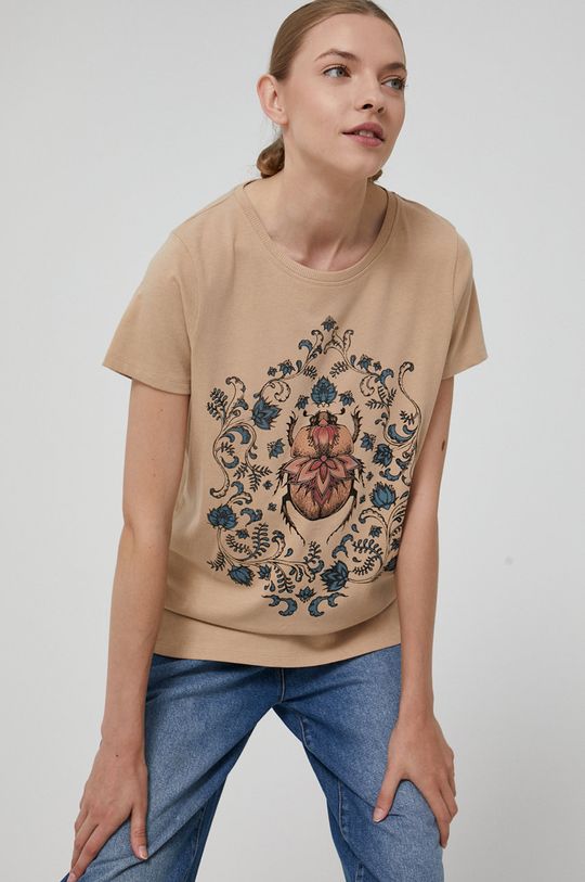 piaskowy Medicine - T-shirt bawełniany Essential Damski