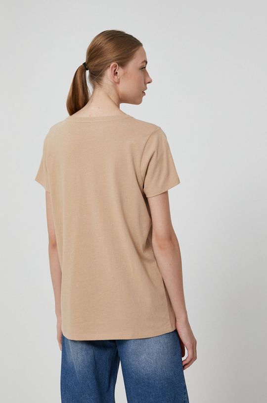 T-shirt damski z bawełny organicznej beżowy <p>100 % Bawełna organiczna</p>