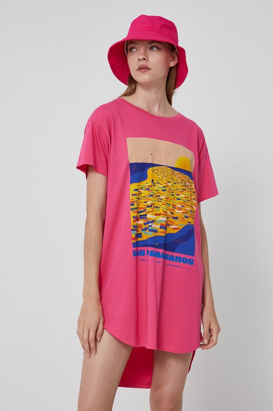T-shirt damski by Ewelina Gąska, Summer Posters różowy ostry różowy