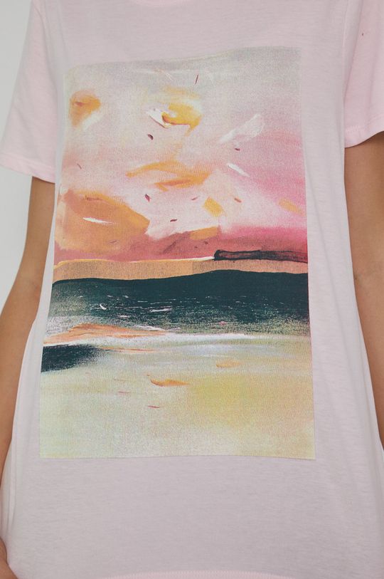 T-shirt damski z bawełny organicznej by Joanna Osińska, Grafika Polska różowy