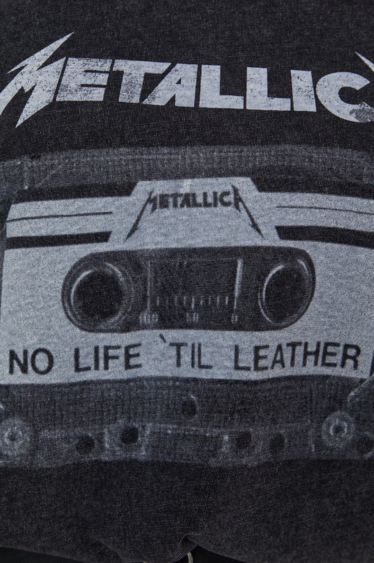 T-shirt bawełniany damski z nadrukiem Metallica czarny