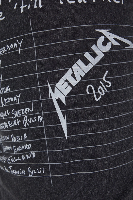 T-shirt bawełniany damski z nadrukiem Metallica czarny