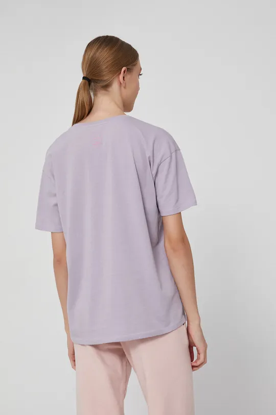 T-shirt bawełniany damski fioletowy z kolekcji Możliwości - Fundacja Wisławy Szymborskiej 100 % Bawełna