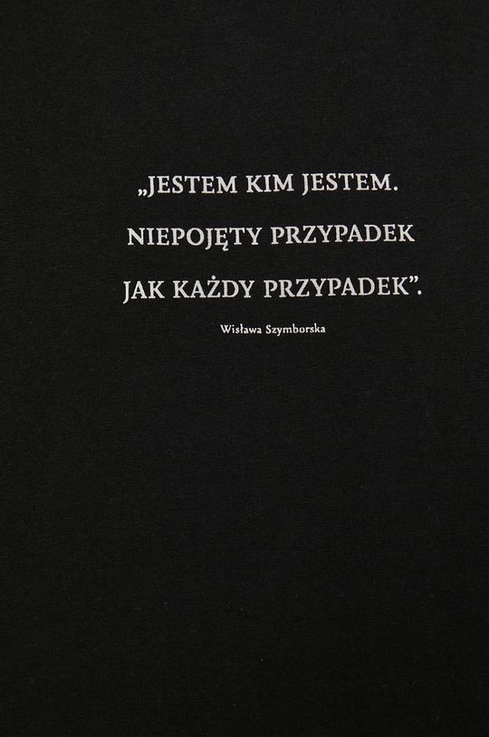 T-shirt bawełniany damski czarny z kolekcji Możliwości - Fundacja Wisławy Szymborskiej
